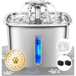 Innovation Award Winner Stainless Steel Cat Water Fountain, 95oz/2.8L Automatic